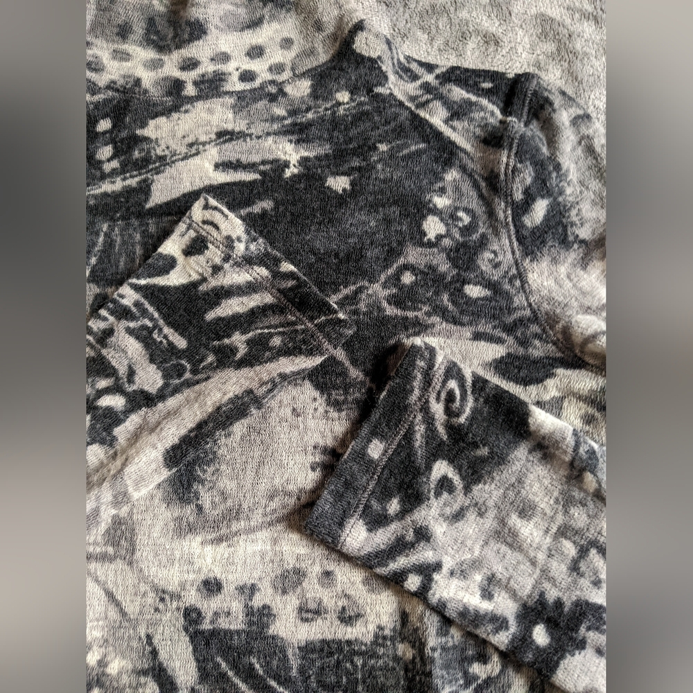 Fuzzi Wool Abstract Patterned Turtleneck Top - image 2